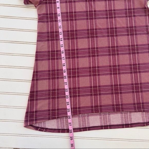 Short sleeve plaid tunic top Size Medium - Picture 6 of 7